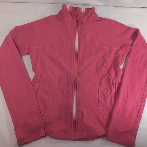 Lululemon Pink Orange Swiftly Tech Sweater Long Sleeve Zip Women 8 Define Jacket - Picture 1 of 16